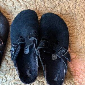 Birkenstock Black Suede Mules